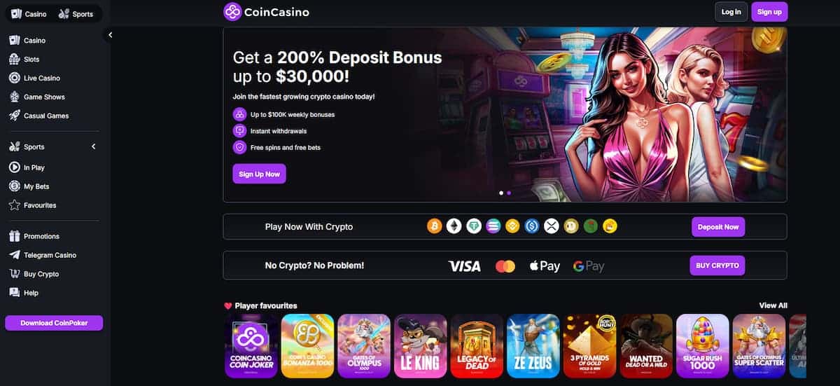 CoinCasino: de crypto-bookmaker voor de moderne wedder