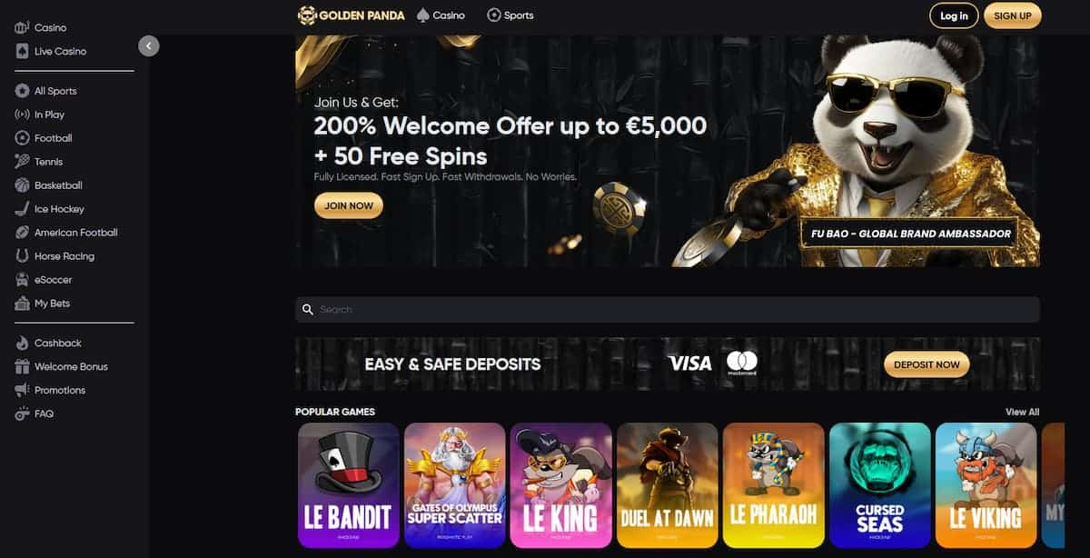 Golden Panda: een compleet sportsbook met uitstekende odds